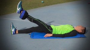 Man doing exercises for his legs