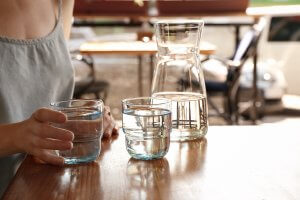 Woman drinking water