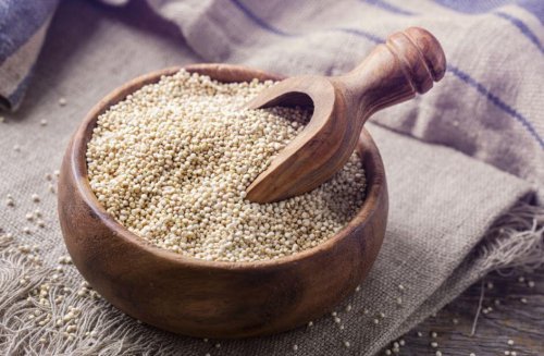 Grains have low fat content and a high percentage of fiber.