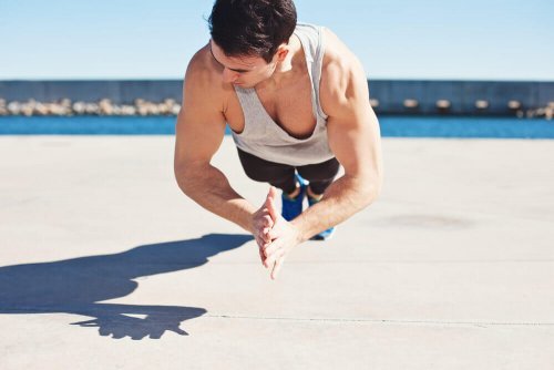 Clap you hands as fast as possible when doing clap push-ups.