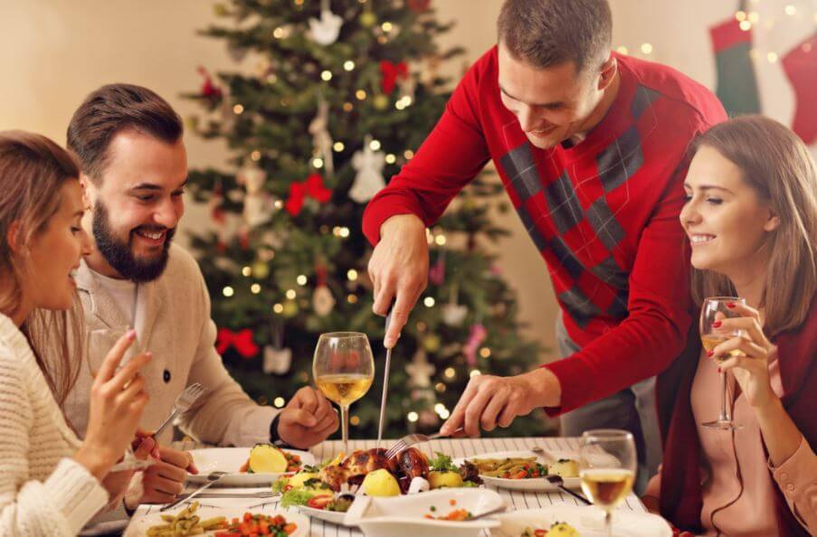 Family eating meal
