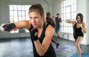 Woman doing intense cardio to stimulate hormone production