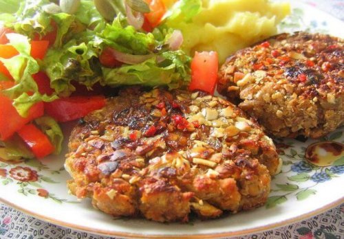 Lentil tahini burger to increase muscle mass