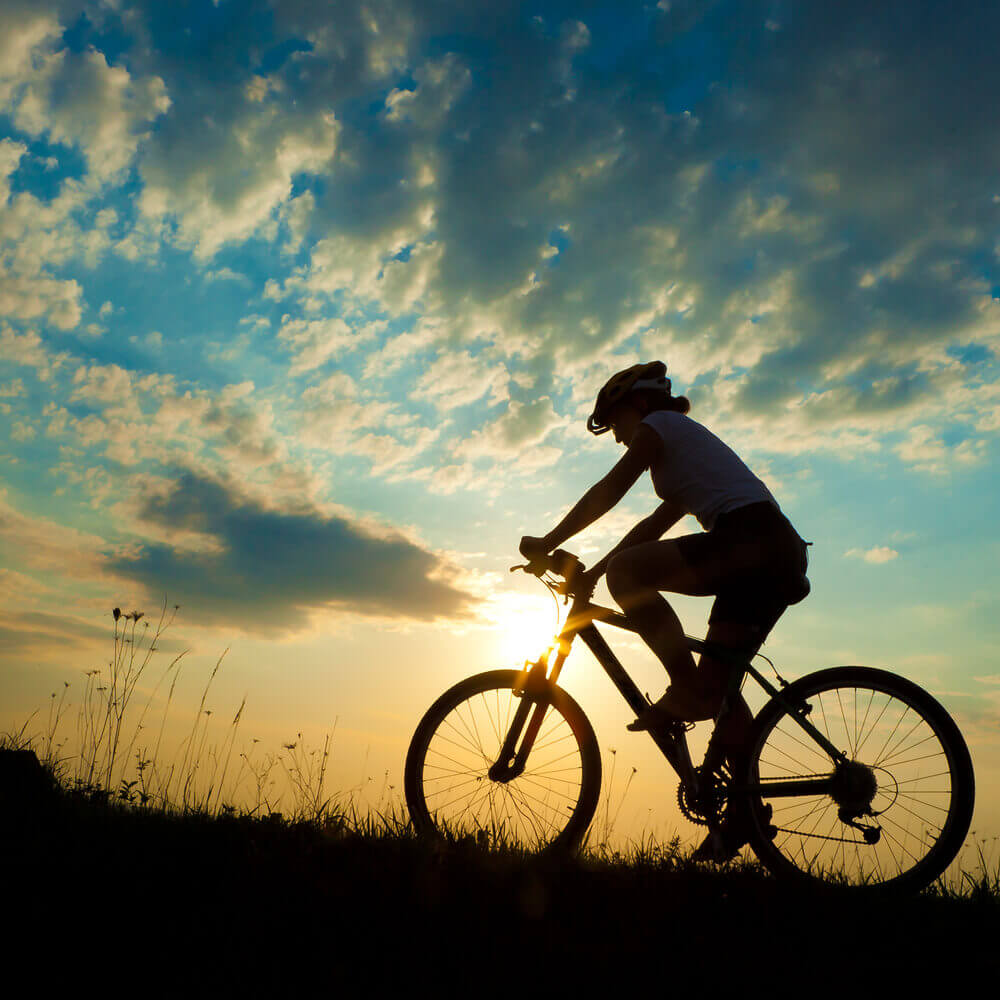 Biking at sunset