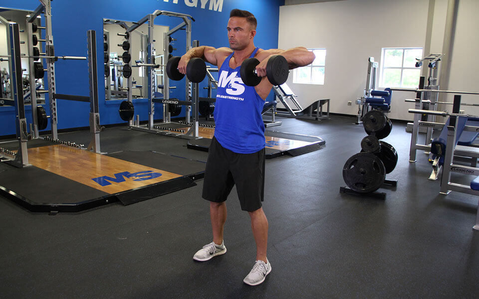 Dumbbell row at the gym