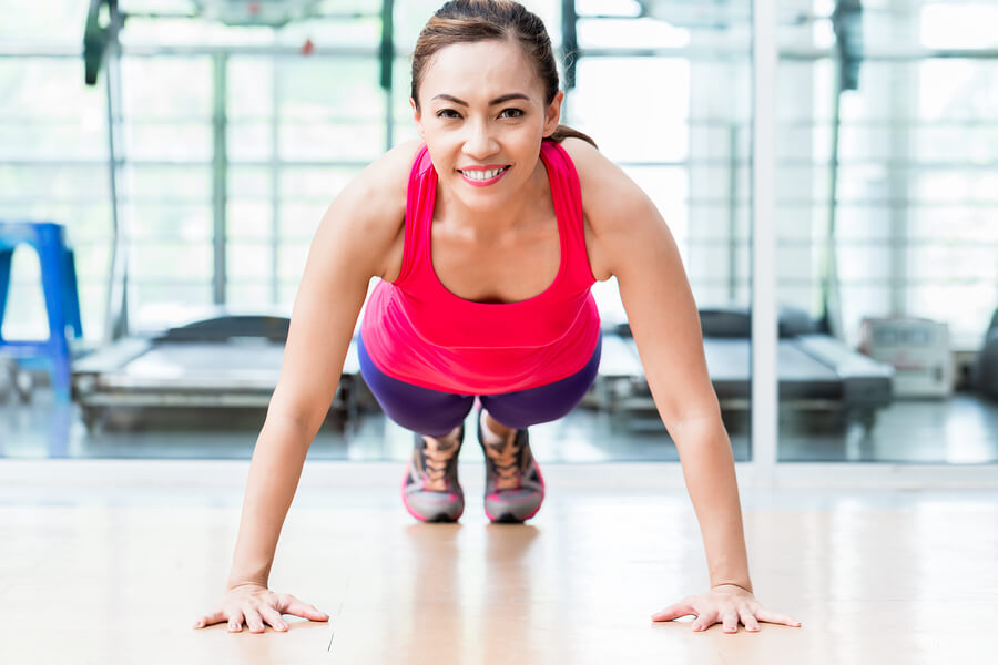 Woman performing pushups