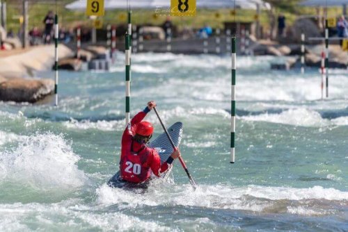 Slalom is performed in rapids or white water