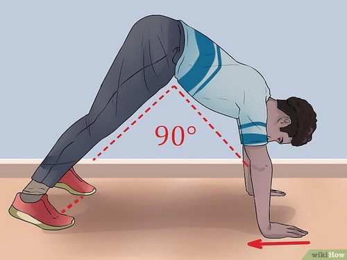 Drawing of man doing pike push-ups