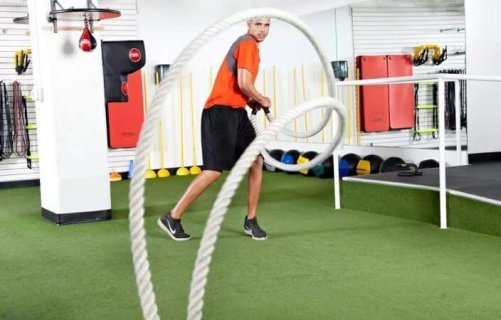 Use the battle rope to your on your body