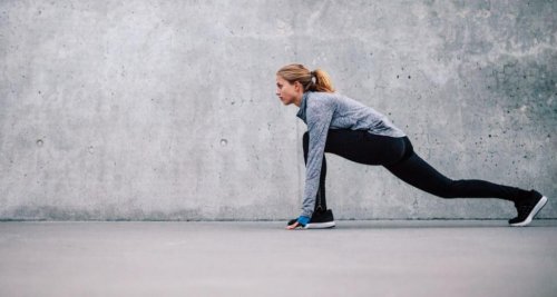 Stretching with lunges.