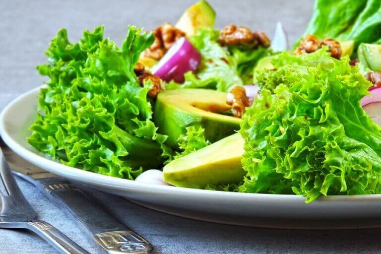 A plate of green salad