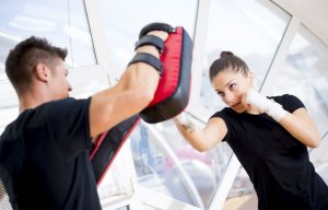 Exercising to fight stress: kickboxing