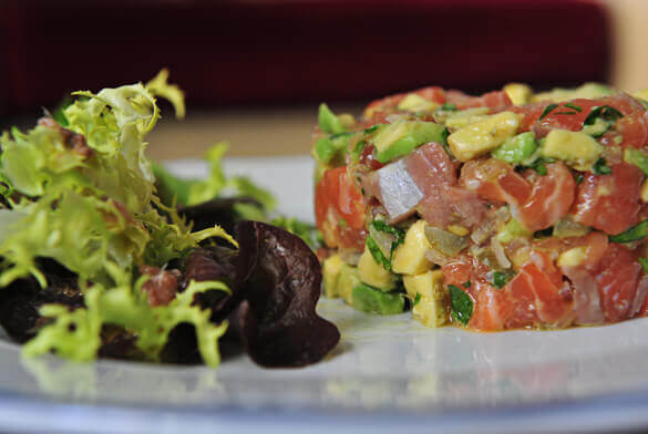 Avocado and salmon tartar