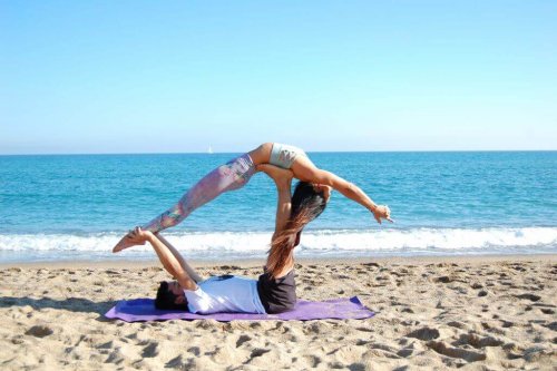 Acroyoga involves a lot of balance and trust.
