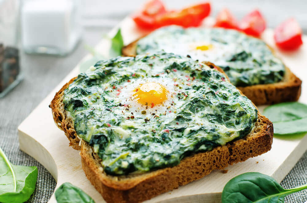 breakfast fiber spinach