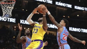 Lebron James playing for the Lakers