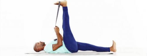 Remember to keep your legs straight while stretching.