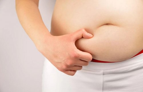 Obesity: Pinching your belly.