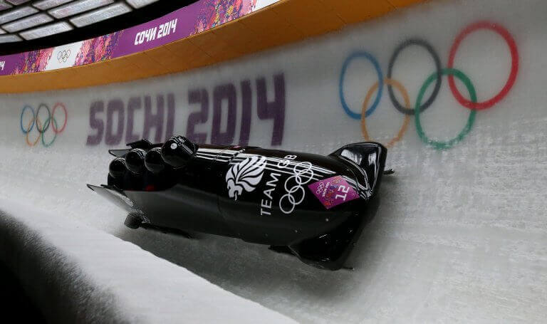 A bobsleigh during the 2014 Winter Olympic Games