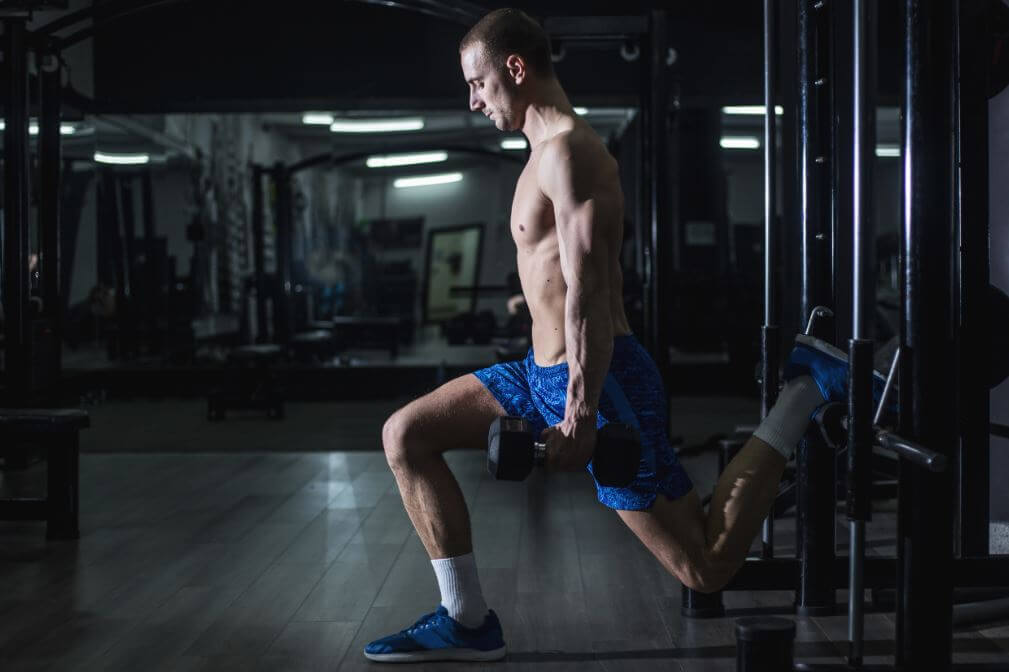 Weighted squat using a bench