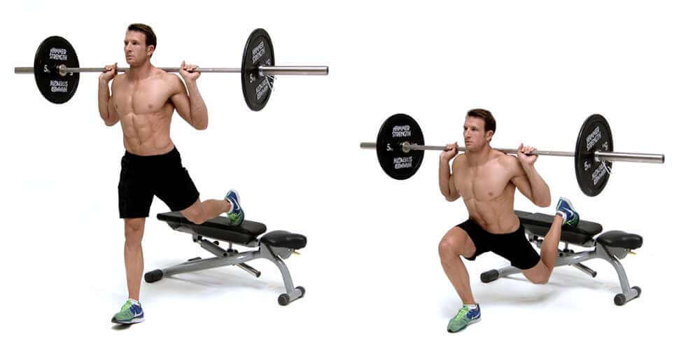 Squats using a barbell