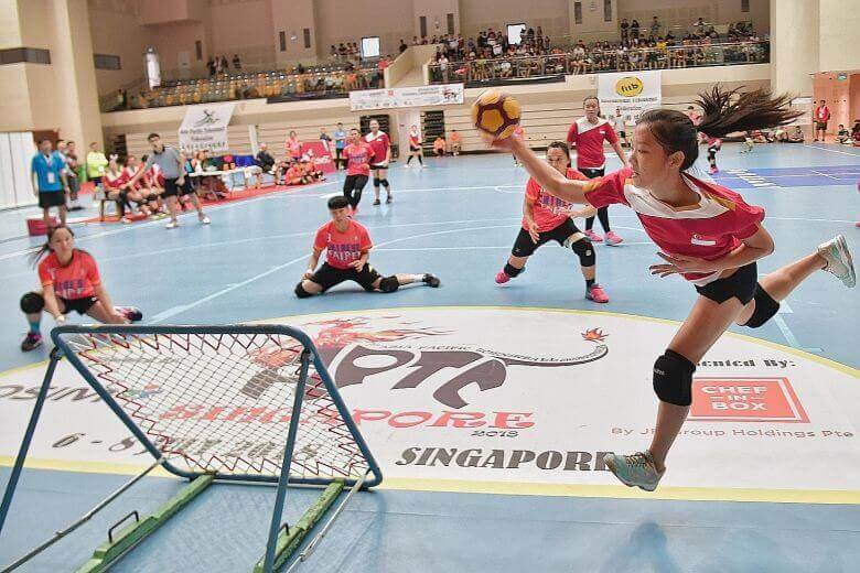 Children playing tchoukball, one of the fastest growing alternative sports in recent times.