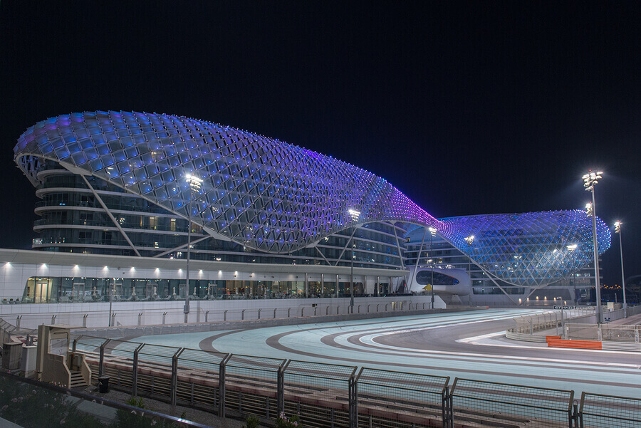 Photo of the Yas Marina racetrack which is described in the text.