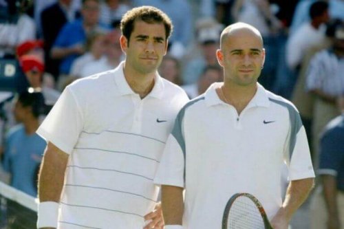 Andre Agassi and Pete Sampras, photo supporting the text about their rivalry