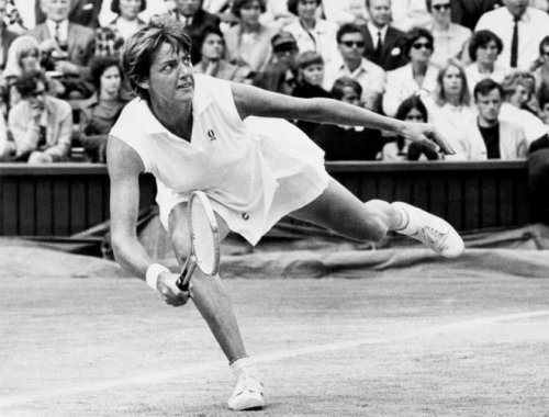 Margaret Court, one of the best women tennis players during a game, supporting the topic of the text