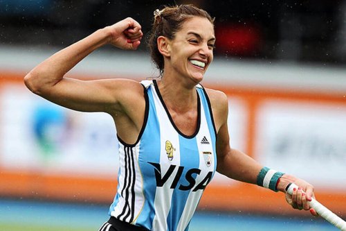 Luciana aymar celebrating a win.