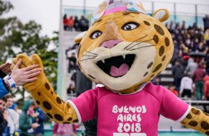 The mascot is typically a native animal from the organizing country.