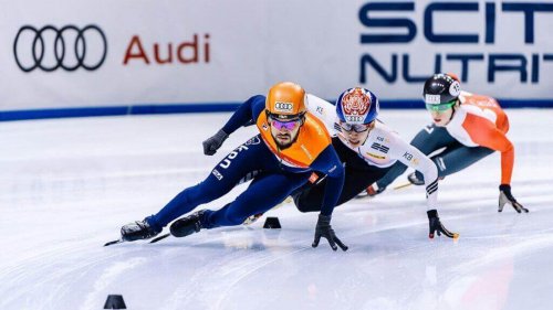 Speed ice skating.