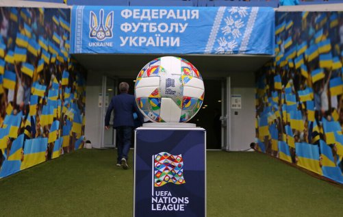 A UEFA ball representing one of the six soccer confederations.