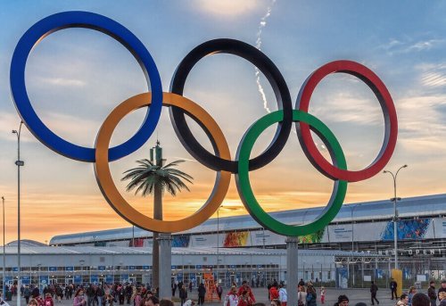 The Olympic rings.