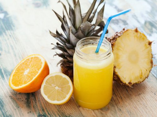 A pineapple and orange juice.
