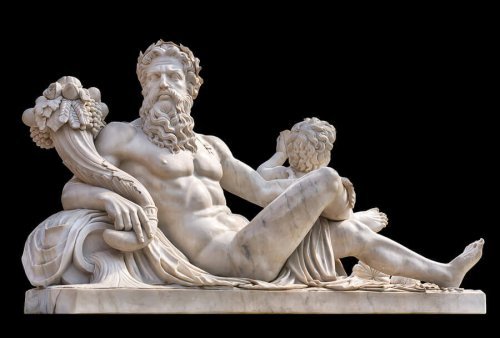 A statue of a Greek god.