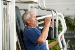Man working out to fight heart disease.