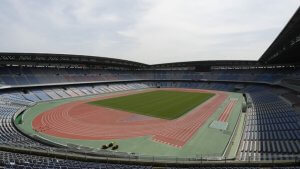 The Yokohama soccer stadium in Tokyo.
