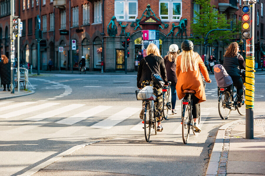 Bike riding in Copenhagen.