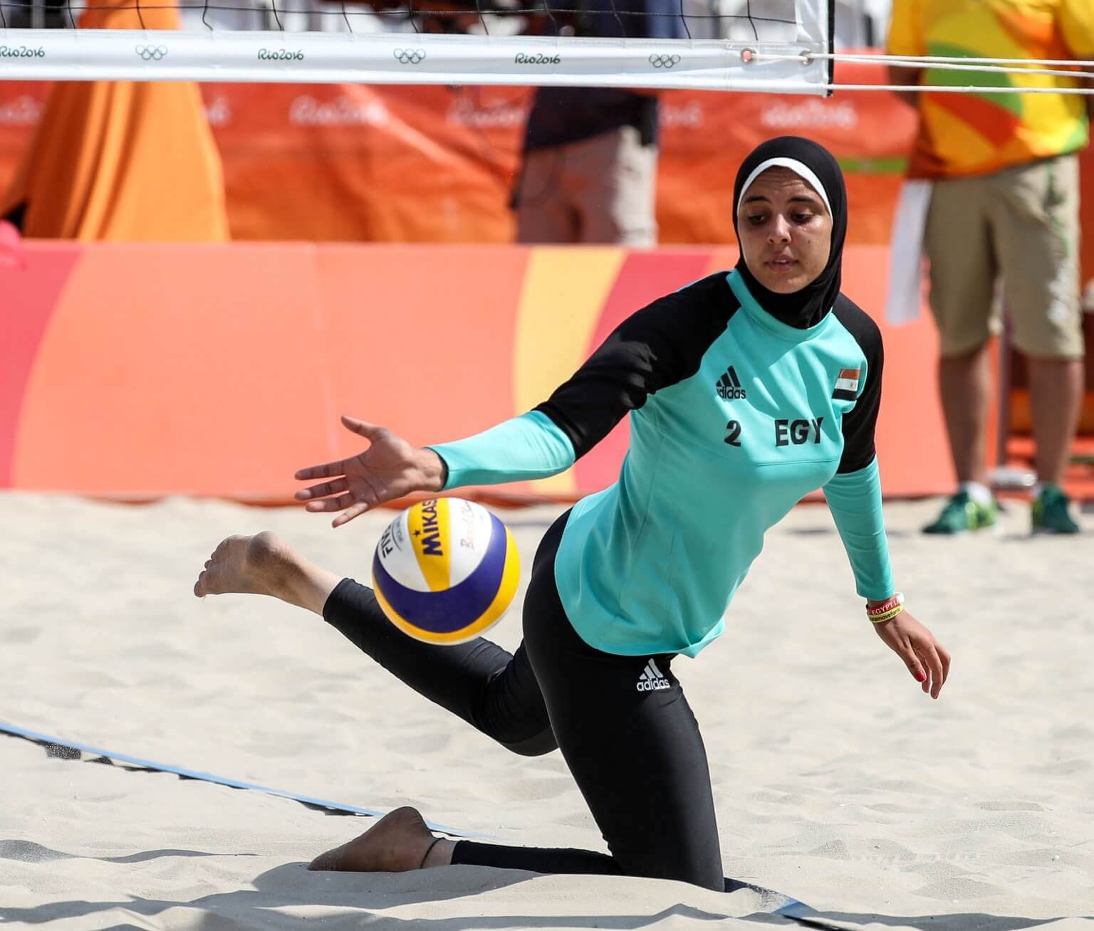 Muslim beach volleyball player