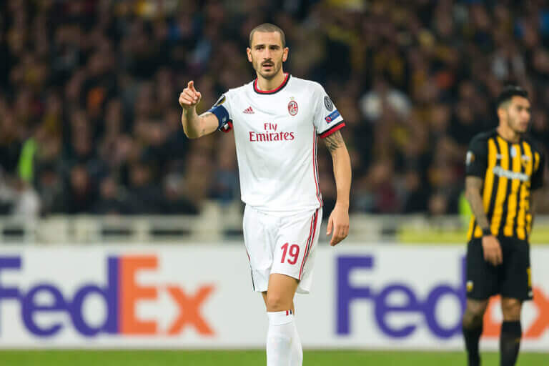 A soccer player during the Europe league