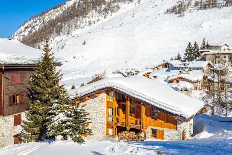 A wood cabin in the middle of Val-d'lsere in France