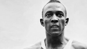 A face shot of Jesse Owens, one of the greatest Olympic athletes in history.