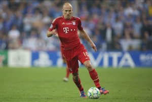 Arjen Robben playing for Bayern Munich.
