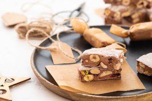 Homemade nougat is a taste summer recipe.