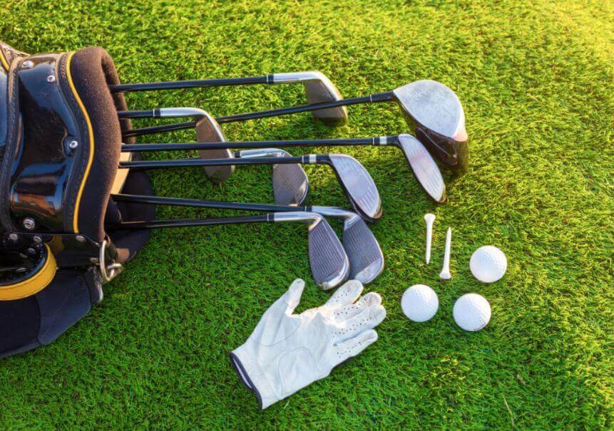 Golf equipment that is approved in the official rules of the sport
