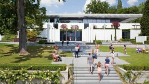 The outside of the Olympic Museum.