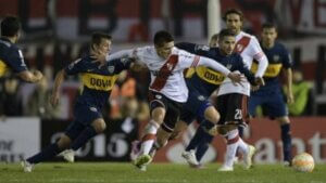 Boca and River playing one of the biggest derbies in Argentine soccer.