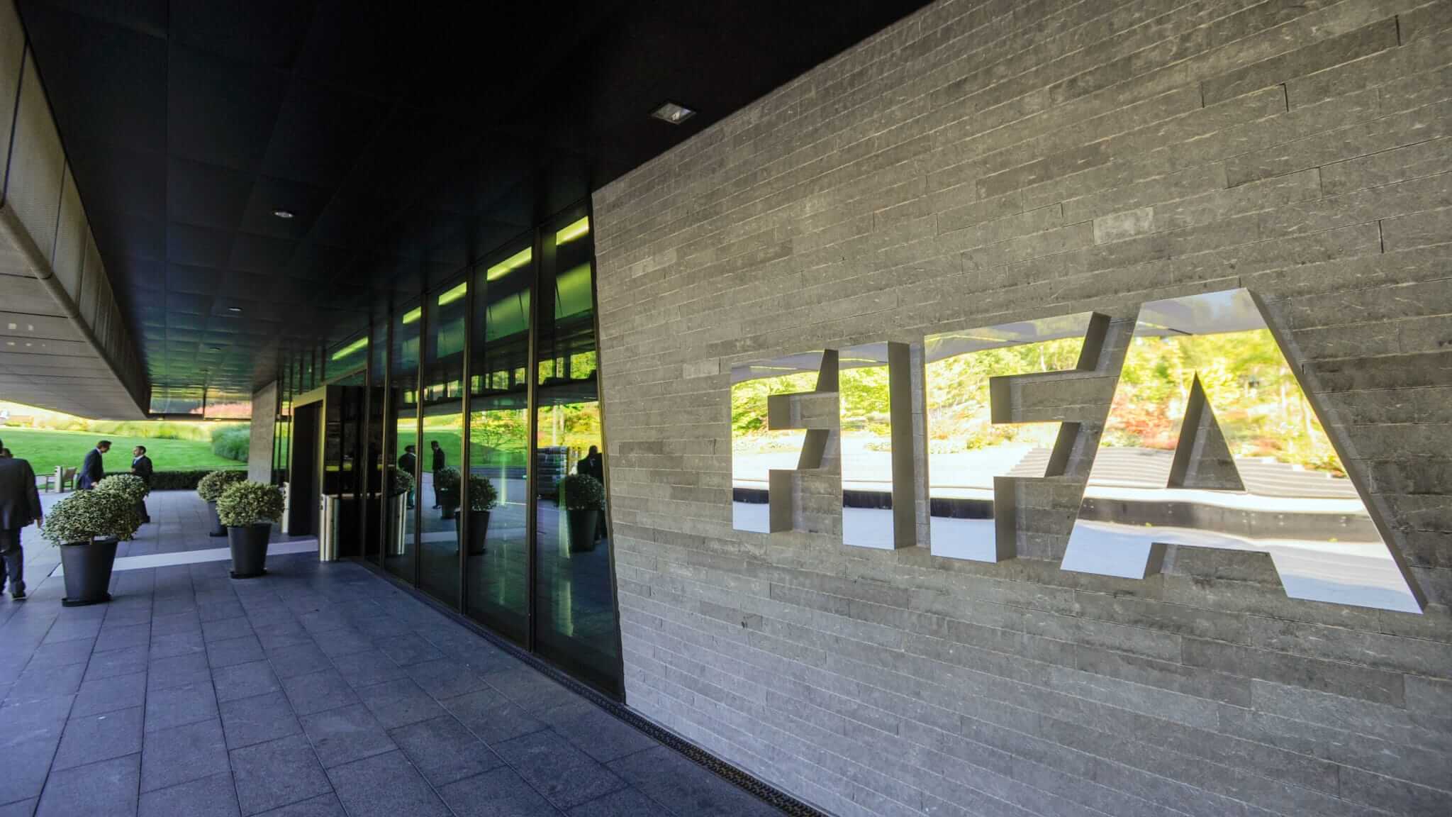 The FIFA headquarters entrance in Zurich