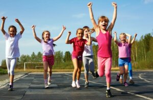 Children running